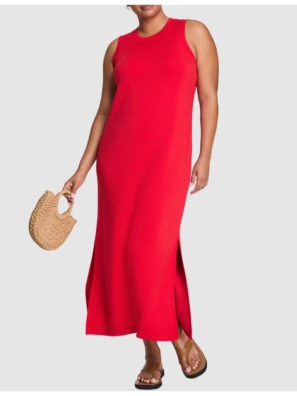 NEW Spanx Air Essentials Sleeveless Red Maxi Dress Medium Loungewear Casual